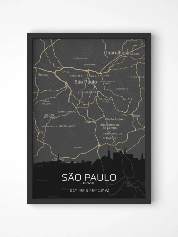 Quadro Horizontes de São Paulo - Personalizado A3 Vertical