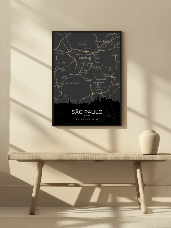 Quadro Horizontes de São Paulo - Personalizado A3 Vertical