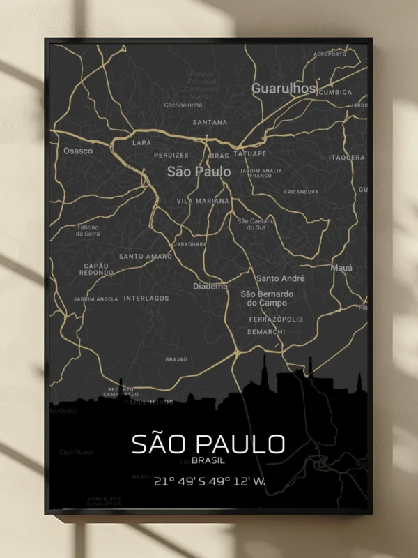 Quadro Horizontes de São Paulo - Personalizado A3 Vertical