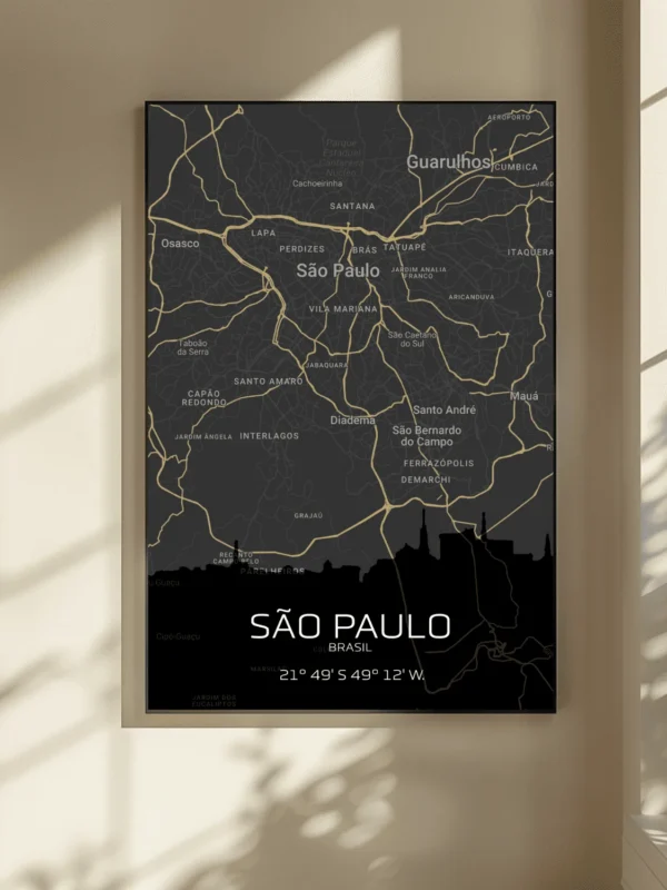 Quadro Horizontes de São Paulo - Personalizado A3 Vertical