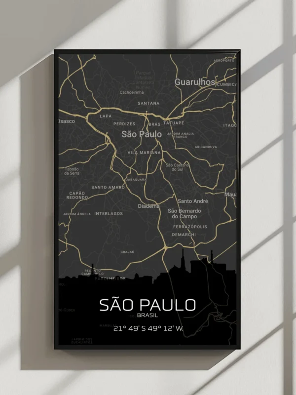 Quadro Horizontes de São Paulo - Personalizado A3 Vertical