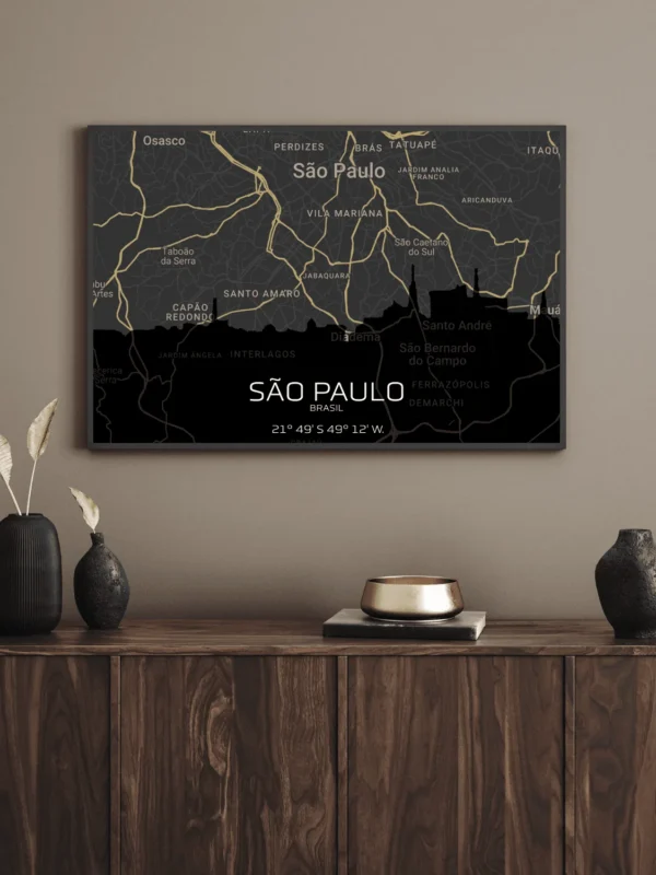 Quadro Horizontes de São Paulo - Personalizado A3 Vertical