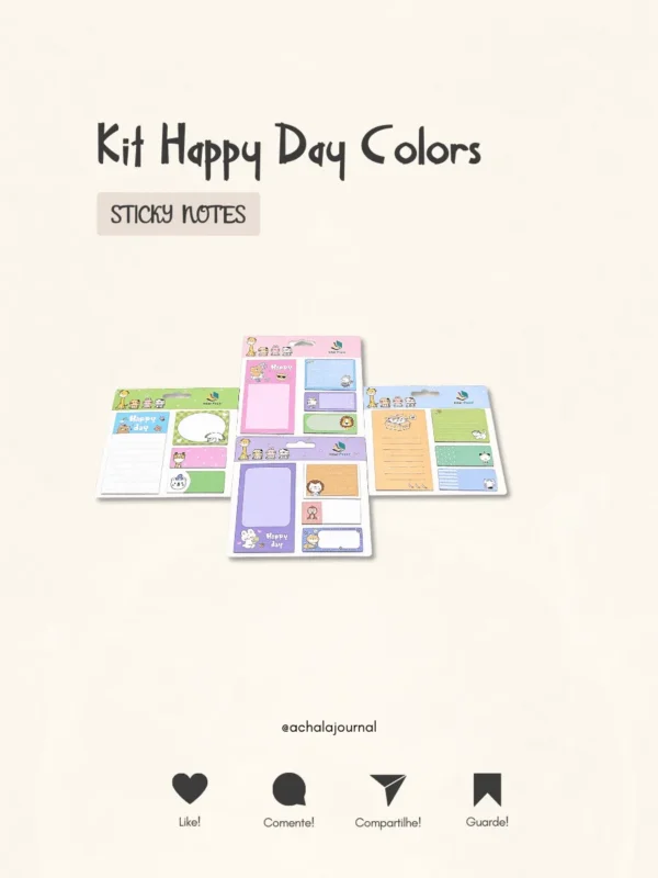 Kit Notas Adesivas Happy Day Colors