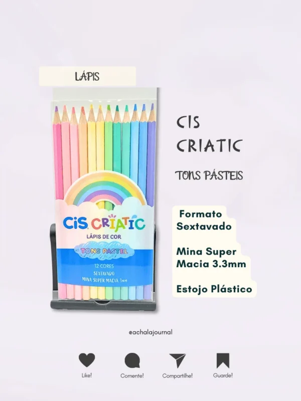 CRIATIC Lápis de Cor CIS - 12 cores pastéis