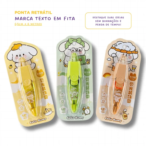 Marca Texto em Fita Retrátil - Fofa Apex