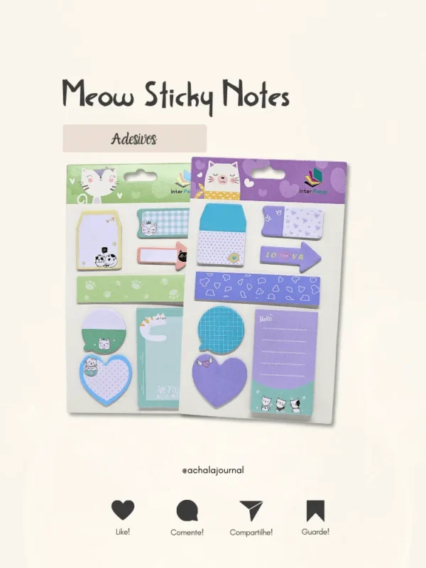 Meow Sticky Notes Inter Paper - Adesivos