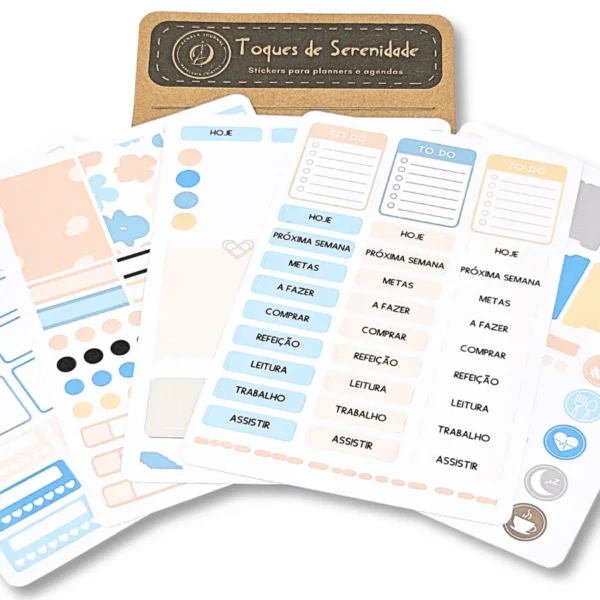 Achala Kit Adesivos para Planner - Toques de Serenidade