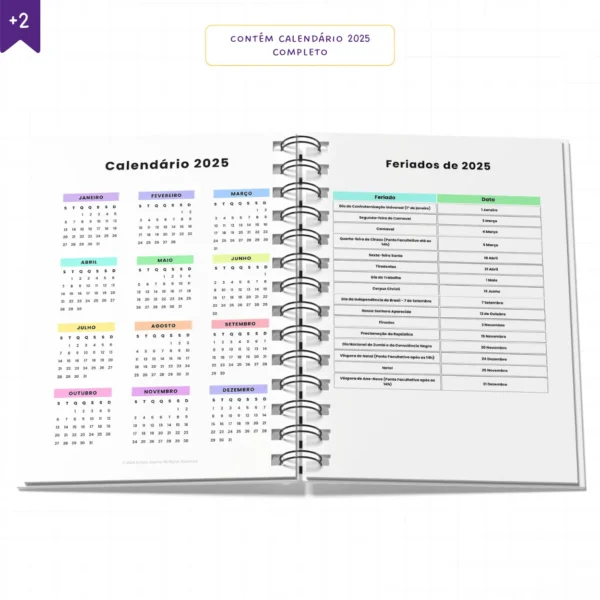 Agenda Planner Diário 2025 Tons de Serenidade | Anual Datado - Papelaria Achala
