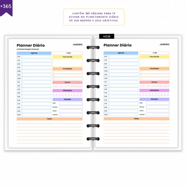 Agenda Planner Diário 2025 Terra | Anual Datado - Papelaria Achala