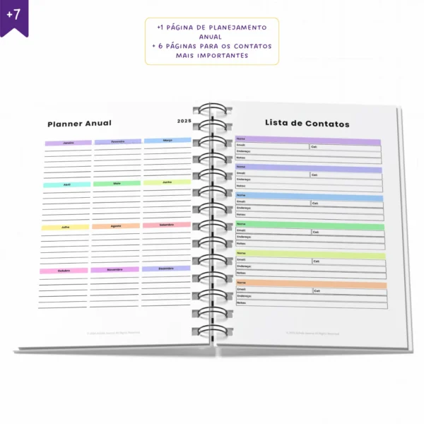 Agenda Planner Diário 2025 Tons de Serenidade | Anual Datado - Papelaria Achala