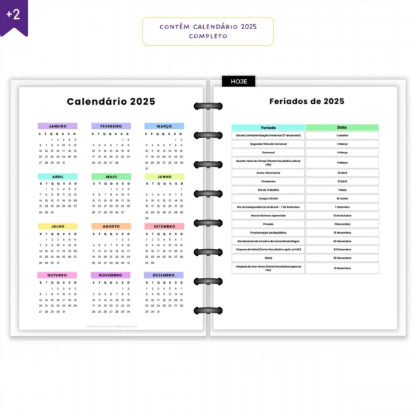 Agenda Planner Diário 2025 Terra | Anual Datado - Papelaria Achala