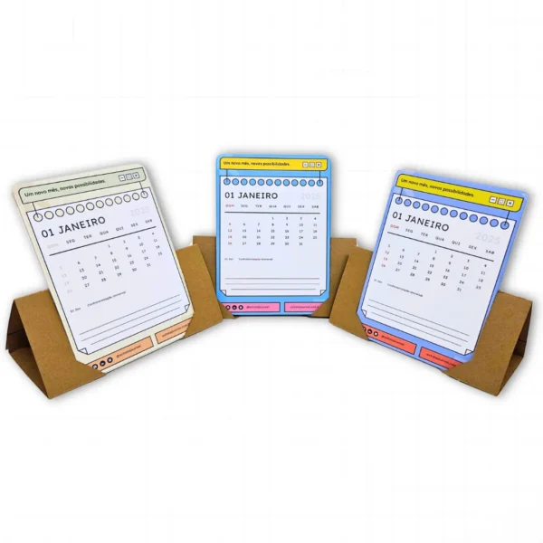 Mini Calendário de Mesa 2025 Pixel | Personalizado e Prático
