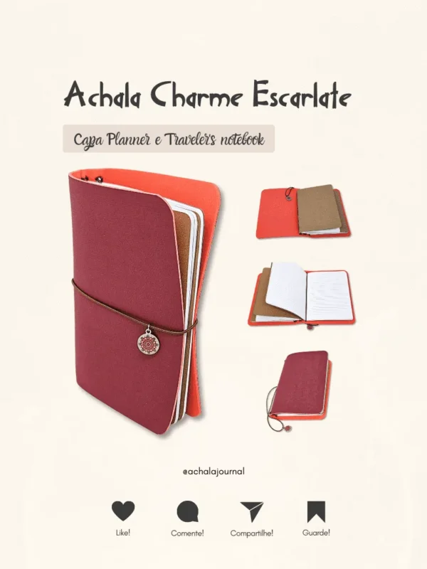 Capa Planner Achala Charme Escarlate - Tipo Midori