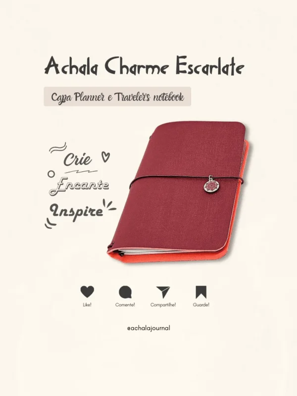 Capa Planner Achala Charme Escarlate - Tipo Midori