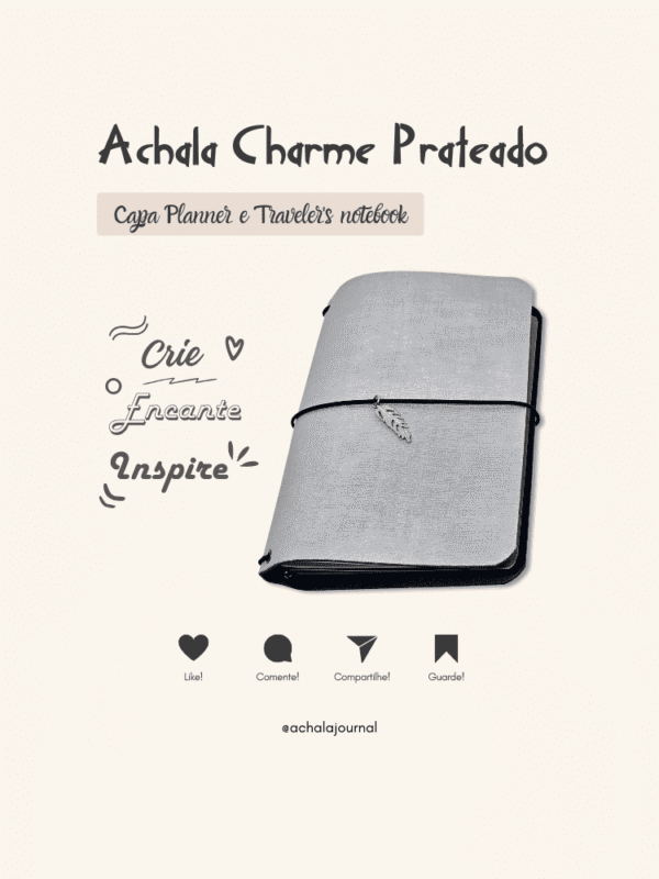 Capa Planner Achala Charme Prateado – Tipo Midori