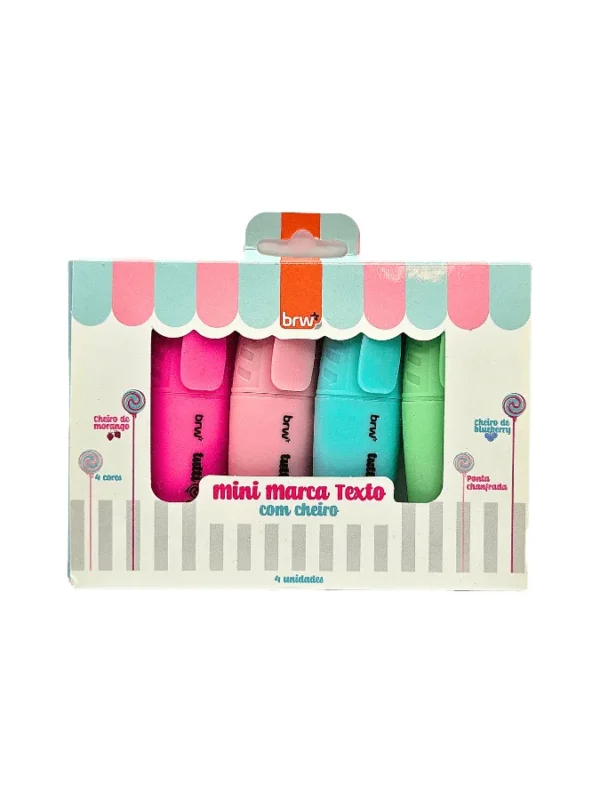 Mini Marca Texto Com Cheiro 4 Cores Tutti-Frutti BRW