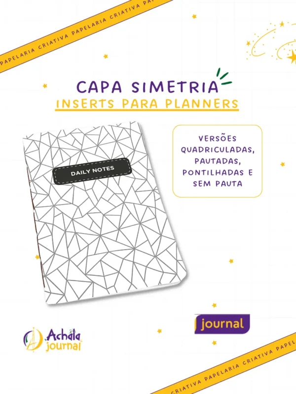 Planner Achala Simetria ClassicLines - Insert Journal Pautado