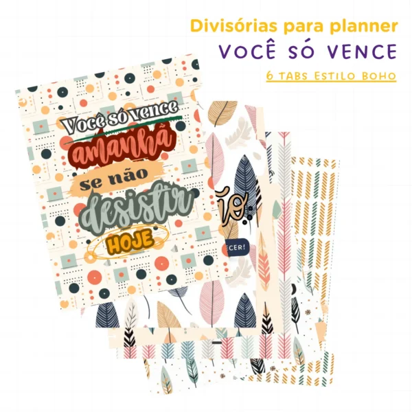 Divisórias para Planner Inspiração Boho