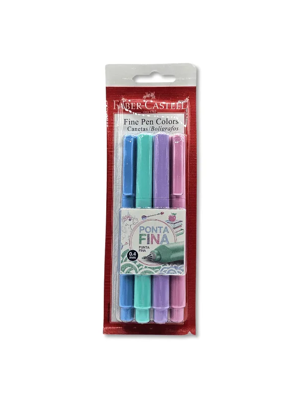 Faber castell Kit 4 Fine Pen Colors Pastel