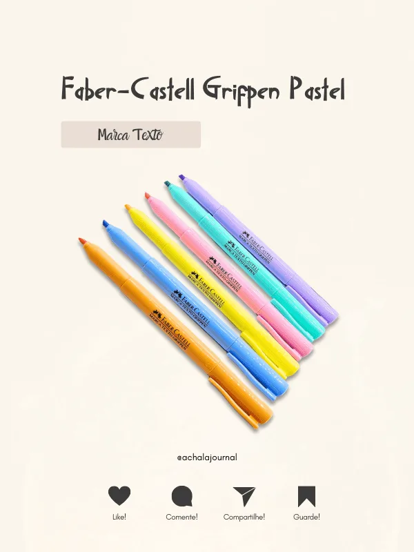 Marca Texto Faber-Castell Grifpen Pastel - 6 Cores
