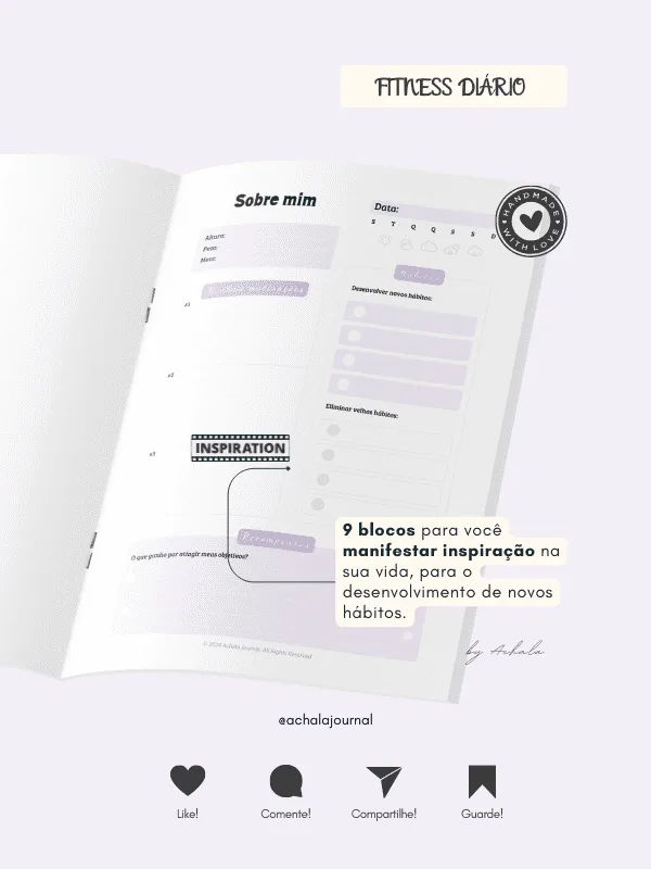 Achala Planner Fitness Shape & Shine Diário - Insert