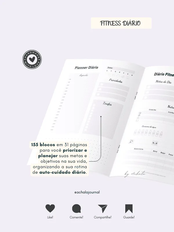 Achala Planner Fitness Shape & Shine Diário - Insert