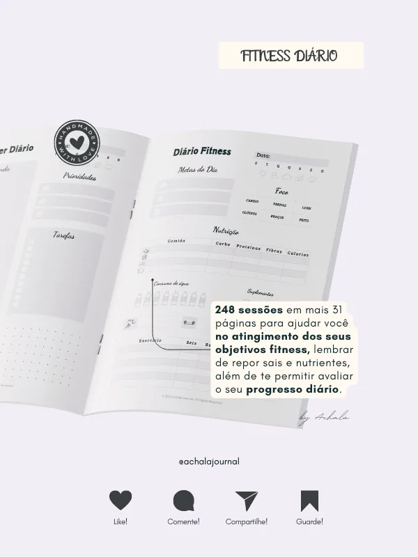 Achala Planner Fitness Shape & Shine Diário - Insert