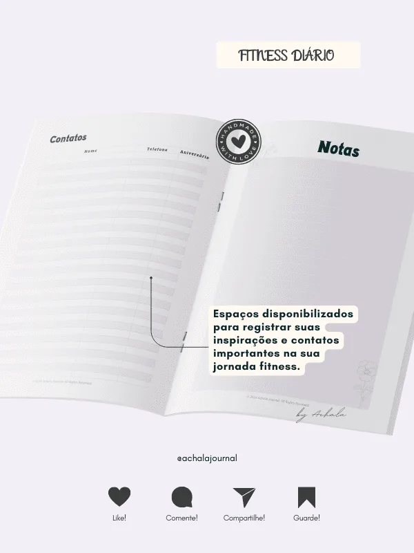 Achala Planner Fitness Shape & Shine Diário - Insert