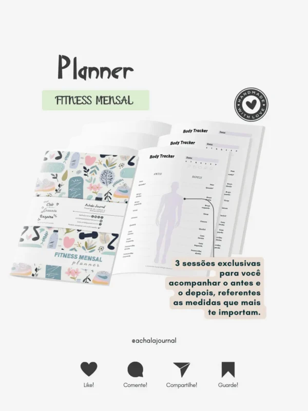 Achala Planner Fitness Mensal – Insert