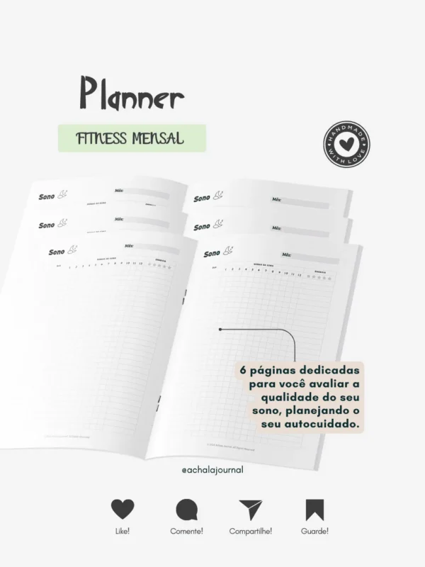 Achala Planner Fitness Mensal – Insert