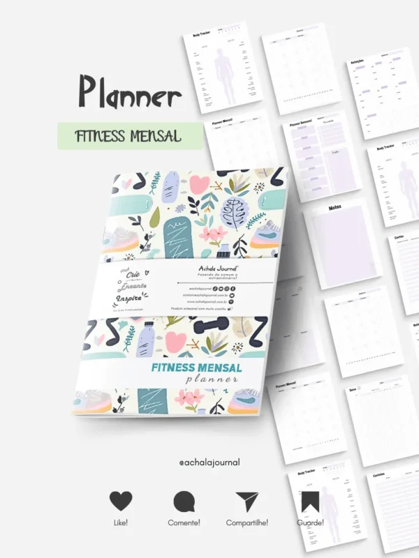 Achala Planner Fitness Mensal – Insert