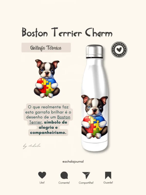 Garrafa Elo Autista Boston Terrier Charm