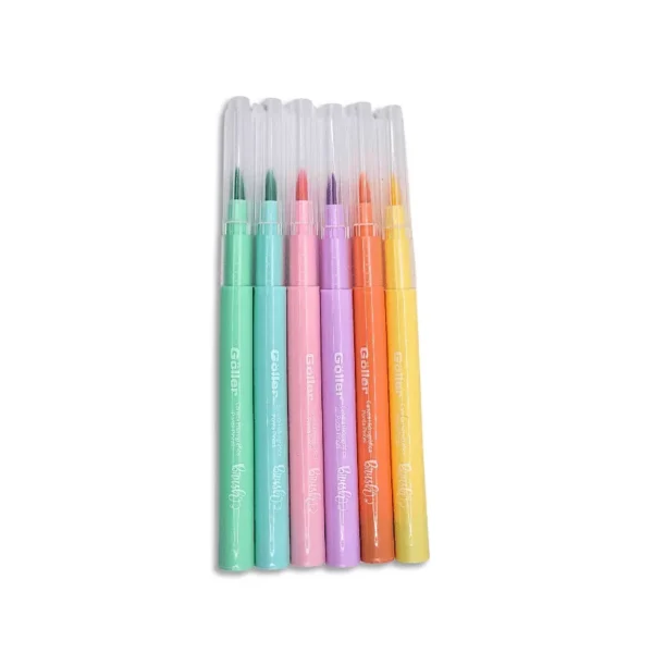 Goller Brush Lettering Pastel - Kit 6 canetas