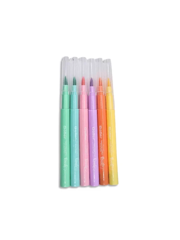 Goller Brush Lettering Pastel - Kit 6 canetas