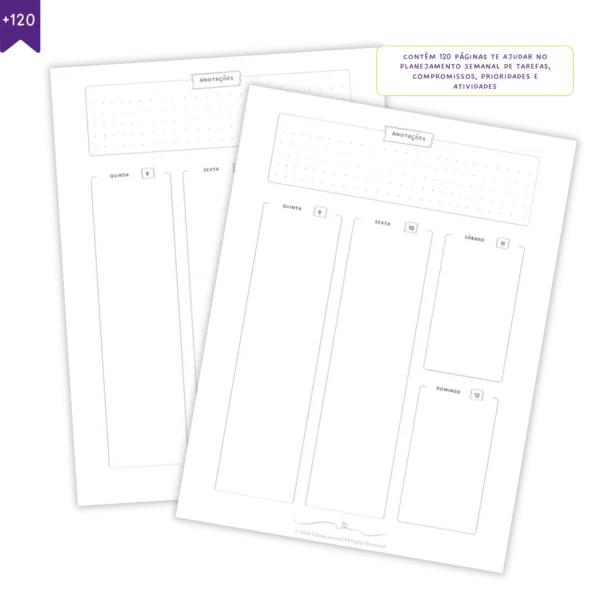 Refil Planner Semanal Datado 2025 Journey Permanente 8 furos 90g - Ofertas Papelaria Achala