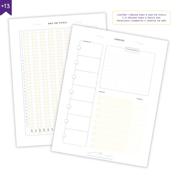 Refil Planner Semanal Datado 2025 Journey Permanente 8 furos 90g - Ofertas Papelaria Achala