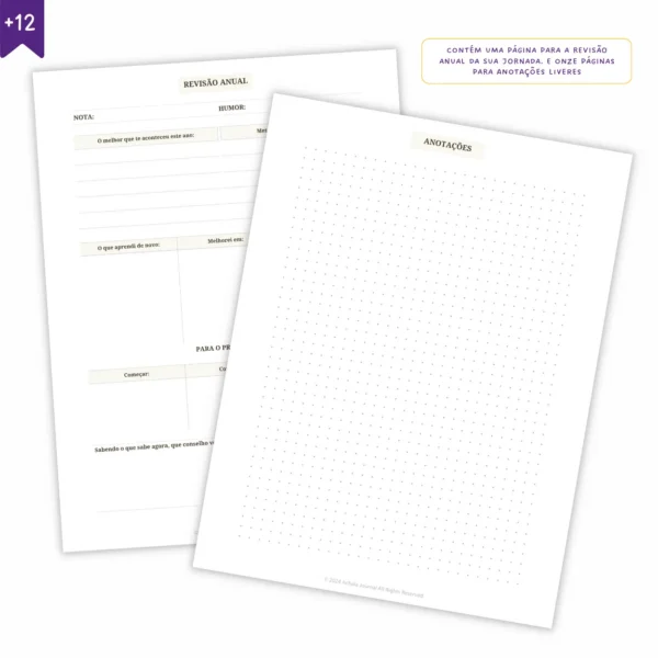 Refil Planner Não Datado Permanente Journey Diário para 1 Semestre Refil 8 furos 90g - Agendas Achala Journal
