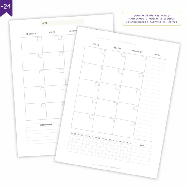 Refil Planner Não Datado Permanente Journey Diário para 1 Semestre Refil 8 furos 90g - Agendas Achala Journal