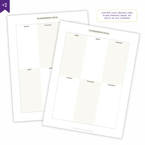 Refil Planner Não Datado Permanente Journey Diário para 1 Semestre Refil 8 furos 90g - Agendas Achala Journal