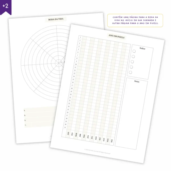 Refil Planner Não Datado Permanente Journey Diário para 1 Semestre Refil 8 furos 90g - Agendas Achala Journal