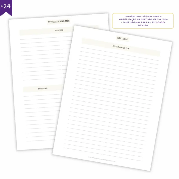 Refil Planner Não Datado Permanente Journey Diário para 1 Semestre Refil 8 furos 90g - Agendas Achala Journal