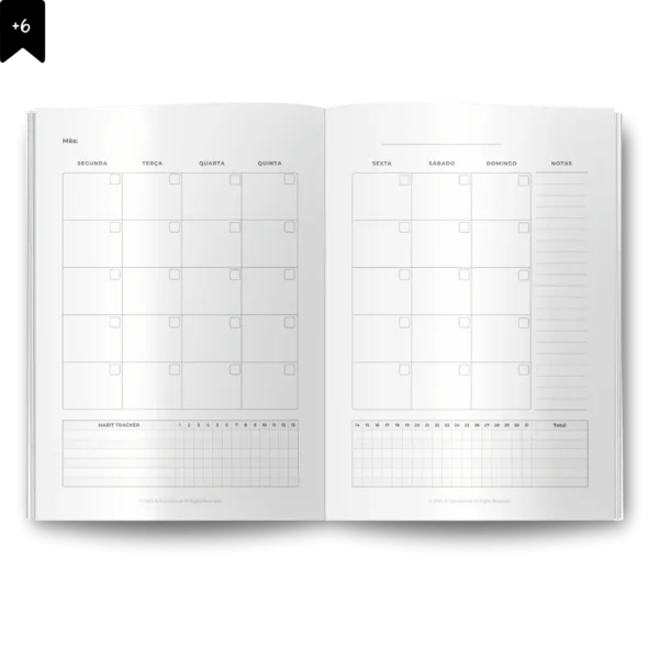 Lumine Planner Semanal Compacta Agenda Permanente Não Datado Tipo Midori Bronze
