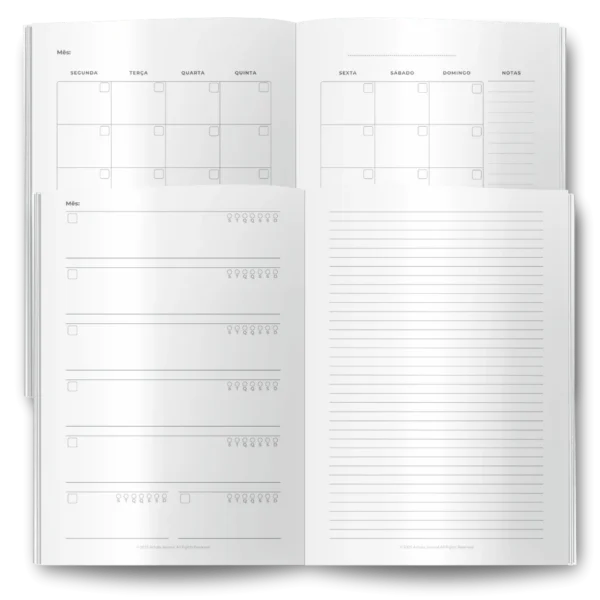 Lumine Planner Semanal Compacta Agenda Permanente Não Datado Tipo Midori Bronze