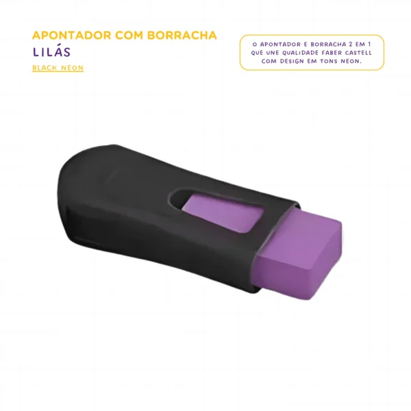 Apontador Com Borracha Black Neon - Faber Castell