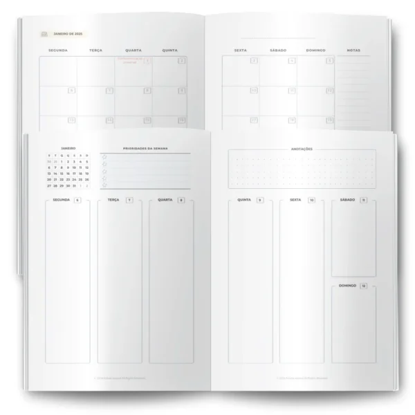 Planner Semanal Iconic Journey Azul Datado 2025