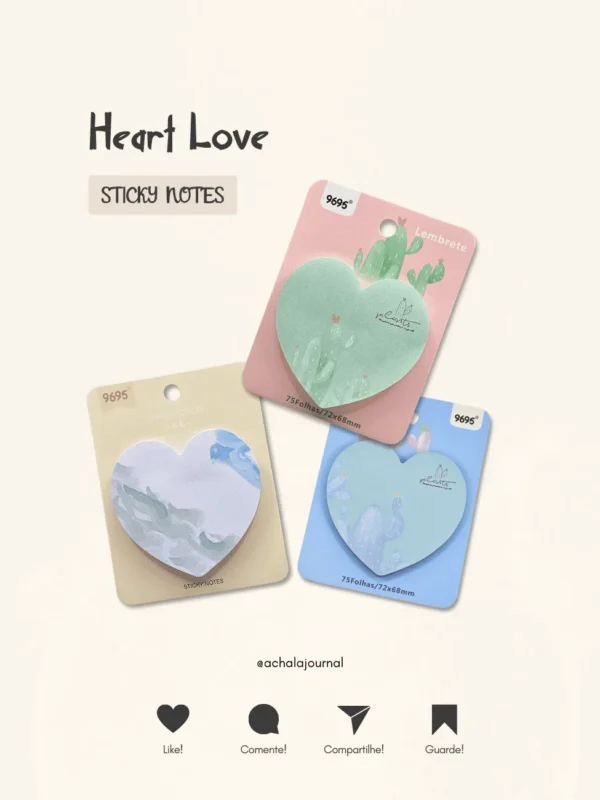 Notas Adesivas Heart Love