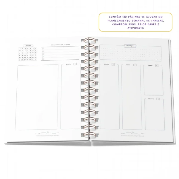 Planner 2025 Anual Datado Journey Ocean - Paper 90g