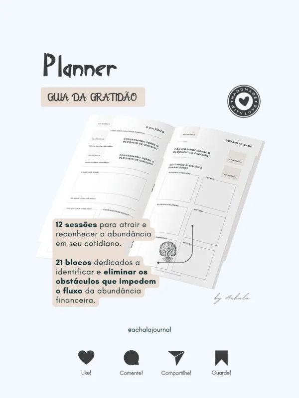 Achala Planner Guia da Gratidão - Insert Mensal