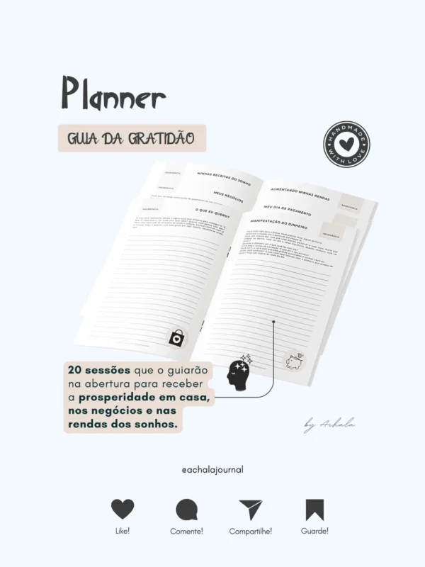Achala Planner Guia da Gratidão - Insert Mensal