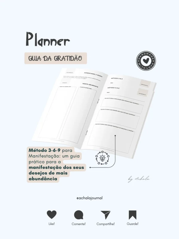 Achala Planner Guia da Gratidão - Insert Mensal